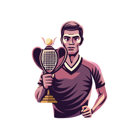 Champion de tennis  Illustration