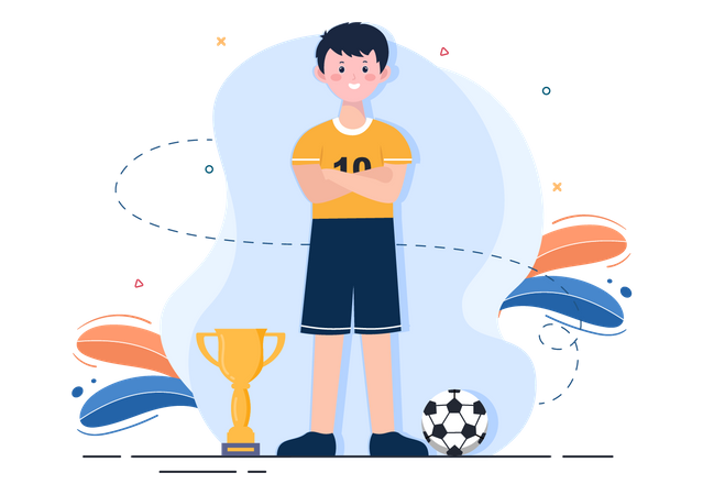 Champion Footballer Illustration