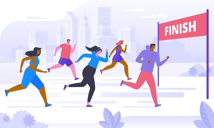 Champion running for competition  Illustration