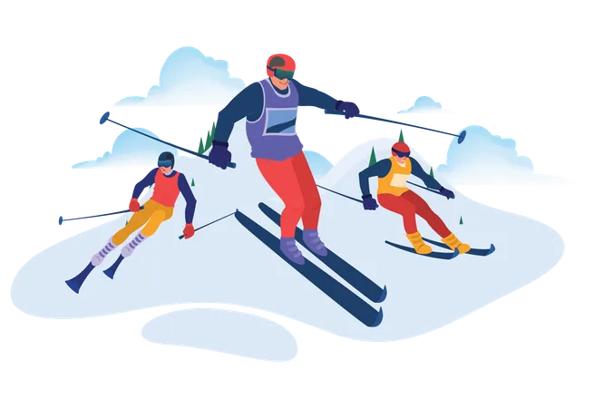 Championnat de ski sur glace  Illustration