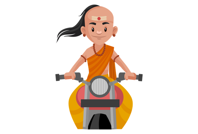 Chanakya andando de bicicleta  Ilustração