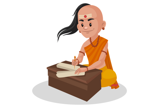 Chanakya escribiendo carta  Ilustración