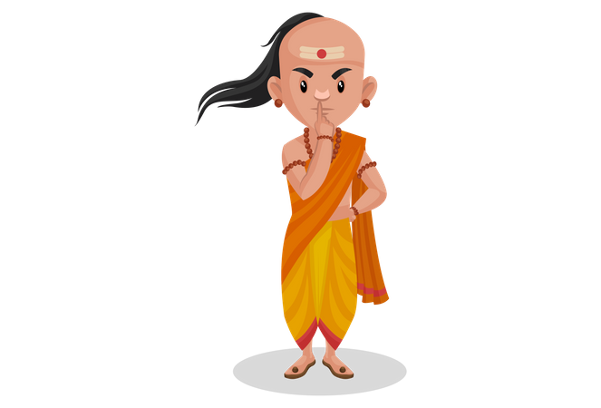 Chanakya pensando em algo  Ilustração