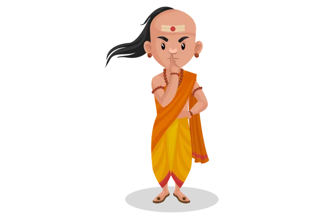 Chanakya pensando em algo  Ilustração