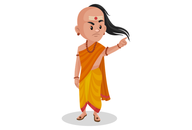 Chanakya pointing finger  イラスト
