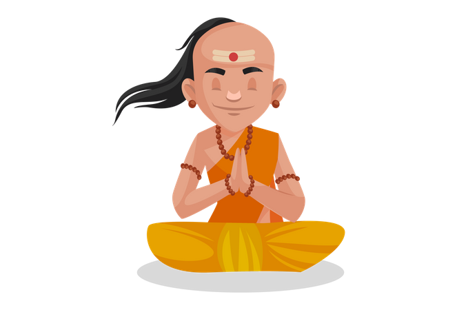 Chanakya praying to god  イラスト