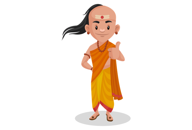 Chanakya showing thumbs up  Illustration