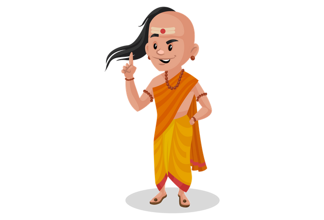 Chanakya with idea Illustration