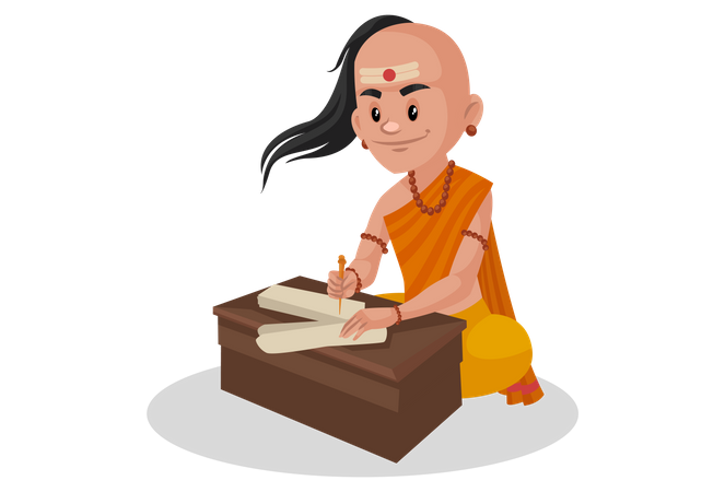 Chanakya writing letter  イラスト