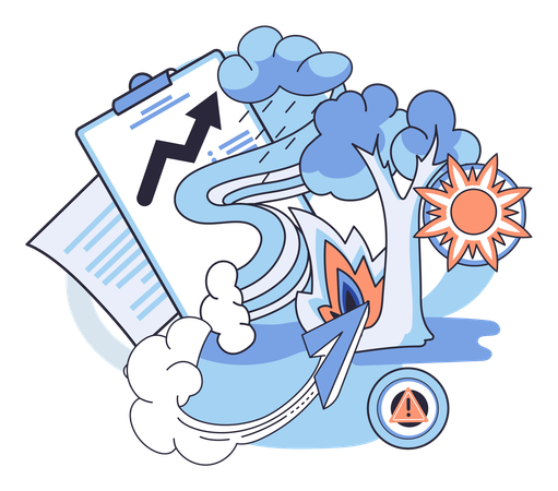 Change climate awareness and saving planet  Illustration
