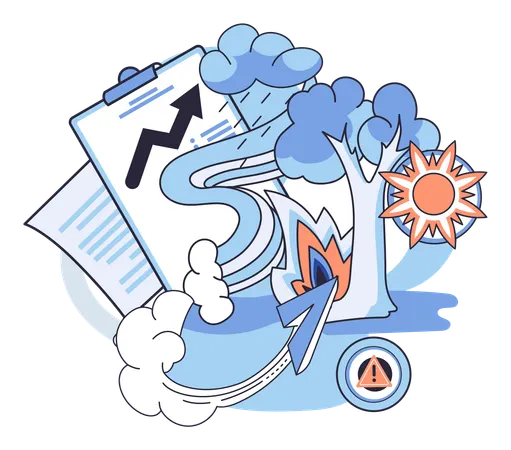 Change climate awareness and saving planet  Illustration