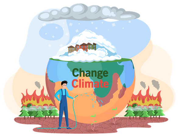 Change climate on earth atmosphere  Illustration