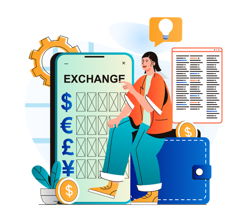 Change de devises en ligne  Illustration