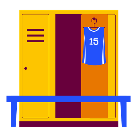 Change room locker Illustration
