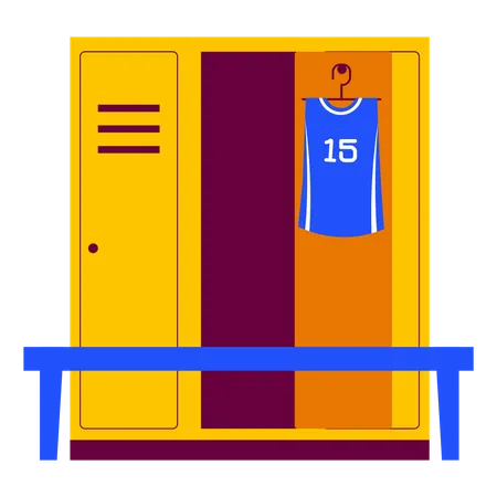 Change room locker Illustration