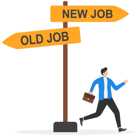 Change To A New Job Career Or Opportunity New Challenge To Success Improvement Or Advancement Recruitment Or Employment Concept Businessman Employee Carrying Stuff Changing To New Job Opportunity Illustration