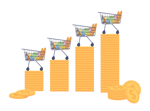 Changes in grocery prices Illustration