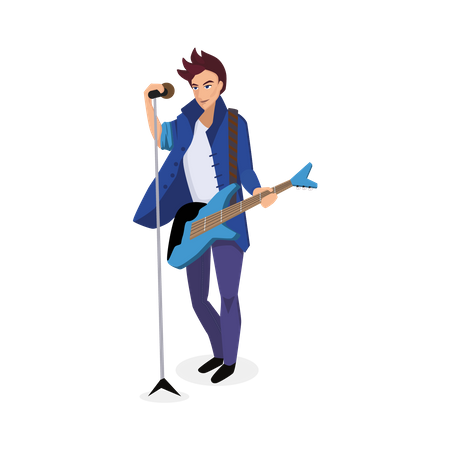 Chanteur de groupe  Illustration