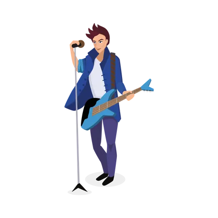 Chanteur de groupe  Illustration