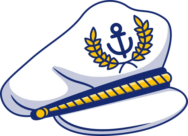 Chapeau de capitaine de marin  Illustration