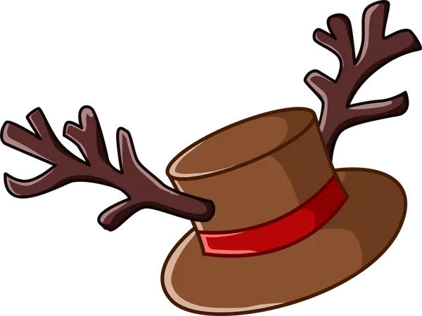 Chapéu de Natal com chifres de veado  Ilustração