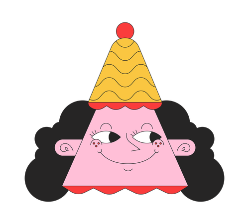 Chapéu engraçado de mulher triangular  Ilustração