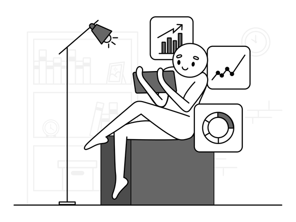 Character checking analytic view  Illustration