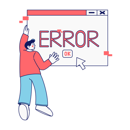 Character Fixing Error Message Window  Illustration