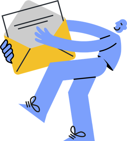 Character Holding Mail  Illustration