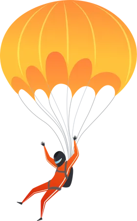 Character paragliding skydiving Illustration