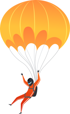 Character paragliding skydiving  Illustration