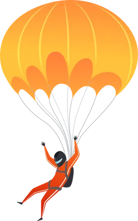 Character paragliding skydiving  Illustration