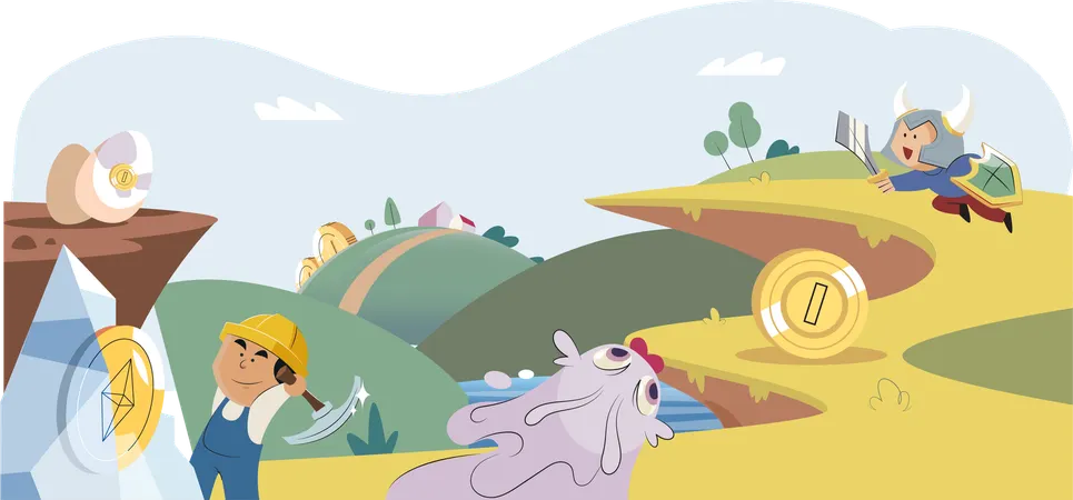 Character playing video game  Illustration