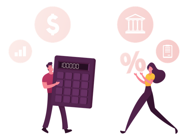 Characters Counting Credit Rating  Illustration