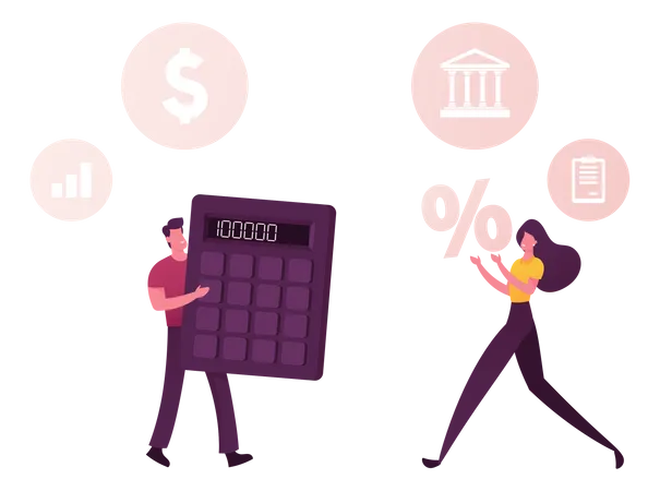 Characters Counting Credit Rating  Illustration