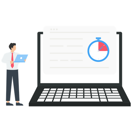 Characters using time tracker, deadline schedule and increase productivity  Illustration