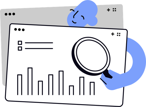 Charakter, der Geschäftsdatenanalyse durchführt  Illustration