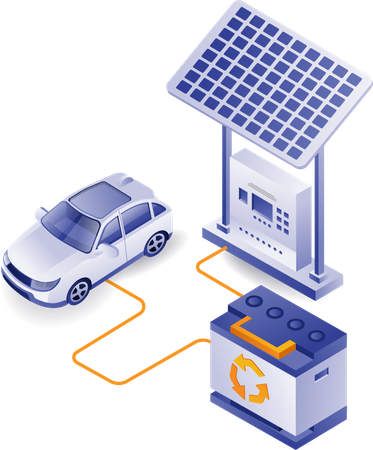 Charging electric car  Illustration