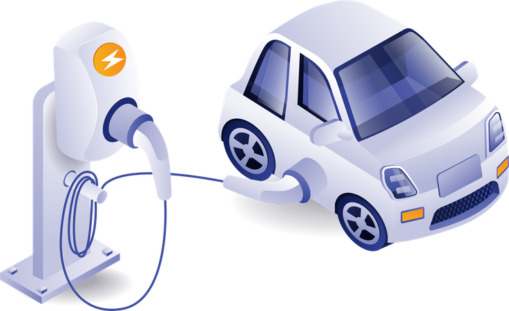 Charging electric car  Illustration