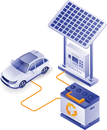 Charging electric car  Illustration