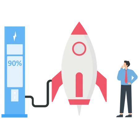 Charging rocket  Illustration