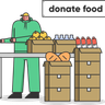 illustration waiting for donations of food