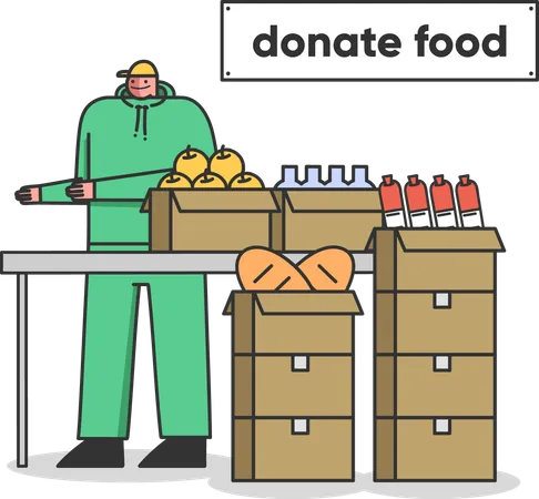 Charitable organization And Food Donation  Illustration