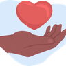illustration hand hold heart