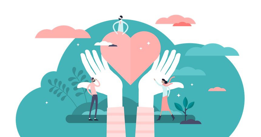 Charity and volunteering activity  Illustration