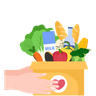 illustration for donation hand
