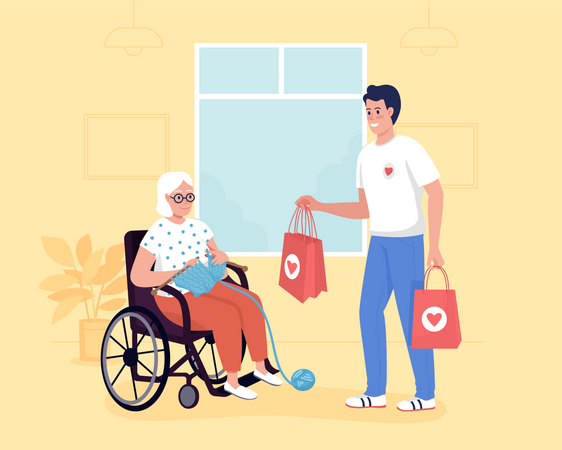 Charity for elder people  Illustration