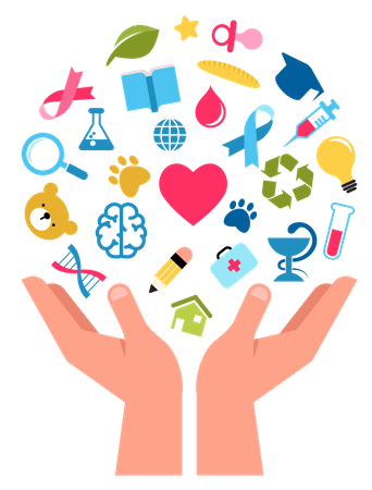 Charity, giving and donation  Illustration