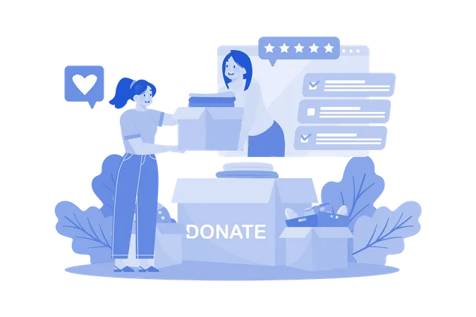 Charity organization collecting donation from public  Illustration