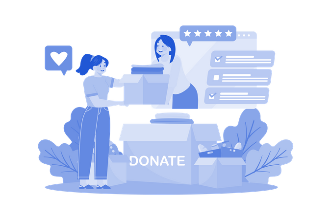 Charity organization collecting donation from public  Illustration